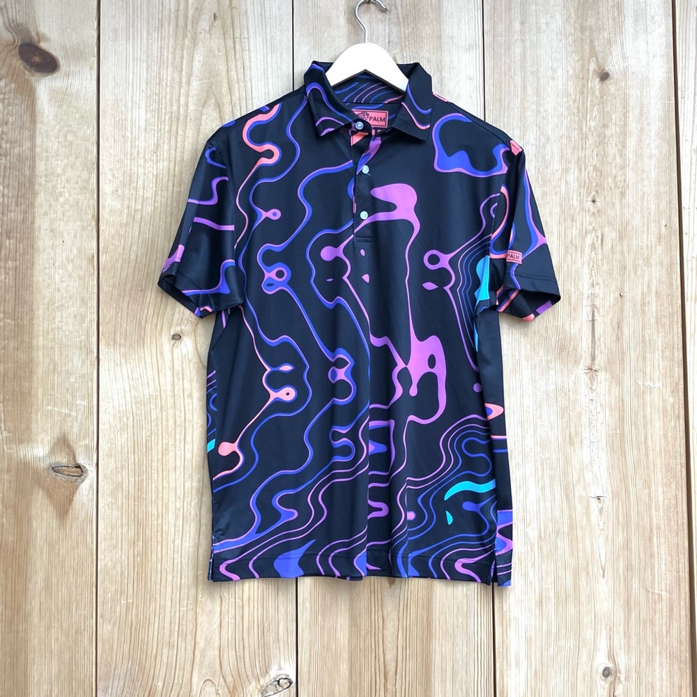 USA Palm Luminesce Polo Shirt Sz Medium
